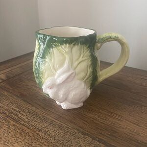 Bunny and Green Cabbage Mug NWOT